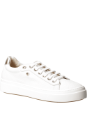 moderna zapatilla urbana de cuero blanco para mujer, perfecta para destacar en la ciudad
