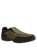 Zapato casual taupe de cuero para hombre, cuello acolchado que aumenta el confort en uso prolongado.