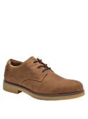 Zapato camel casual de cuero para hombre, con suela de goma y acabado artesanal, adecuado para actividades diarias.