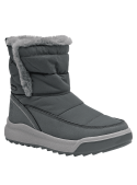 Bota azul de mujer estilo outdoor, diseño acolchado y abrigador con material sintético resistente al agua.