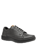 Zapato gris de cuero para hombre, estilo casual con cordones, costuras visibles y suela gruesa, ideal para uso diario.