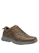 Zapato de cuero café casual para hombre, suela cómoda y tracción óptima, ideal para un look informal o semi-formal.