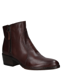 Botín de cuero café para mujer, diseño clásico y funcional, ideal para un estilo casual elegante con taco medio.