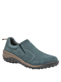Calzado azul de cuero para mujer, estilo casual, diseño moderno y funcional, combina con vestimenta casual y semi-formal.