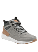 Botín gris casual para niño, diseño urbano moderno y robusto, ideal para el uso diario.