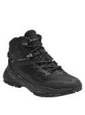 Botín negro para hombre, estilo outdoor, con diseño robusto y moderno, ideal para actividades al aire libre.
