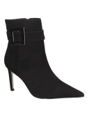 Botín negro de cuero para mujer con diseño elegante y sofisticado, ideal para un look casual smart.