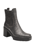 Calzado de cuero metalizado tipo botín Chelsea para mujer, fusionando moda y comodidad en cada paso.