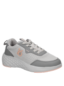 zapatilla casual gris con forro textil, ofrece sensación prolongada de descanso.