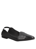 Zapato negro de cuero para mujer, versátil y refinado, perfecto para eventos diurnos y nocturnos.