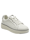 zapatilla blanca de cuero para mujer, mezcla de comodidad y estilo elegante para paseos o eventos