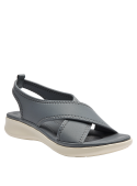 Sandalia gris oscuro versátil para mujer, perfecta para actividades casuales al aire libre.