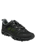zapatilla textil negra y verde con diseño moderno, ideal para combinar con ropa casual