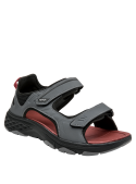 Sandalia masculina gris con detalles en negro, estilo casual deportivo, perfecta para un look relajado.