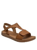 Sandalia clásica camel para niña, material sintético, versátil para ocasiones casuales.