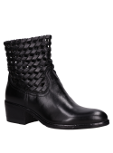 Botín urbano de cuero negro, silueta adaptable para estilos casuales y pulidos.