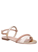 Sandalia femenina multicolor, construcción en cuero, comodidad y estilo casual para cualquier ocasión.