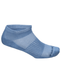 Vista de la textura suave y resistente de los calcetines unisex azules para actividades cotidianas.