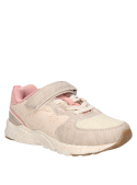 Zapatilla sintética beige para niña, con punta redonda y suela plana, estilo casual.