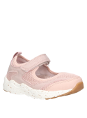 Zapatilla sintética rosada para niña, taco plano de 3 cm, ideal para escapadas de fin de semana.
