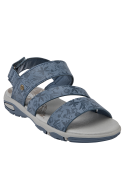 Sandalia azul para niña, diseñada para un estilo urbano, fácil de combinar con ropa fresca.