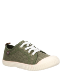 Zapatillas de tela sintética verdes para niño, adecuadas para el juego diario.