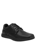 Zapatos de cuero negro para hombre, estilo casual, recomendados para uso diario y urbano.