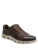 zapato de cuero café para hombre, suela flexible, adecuado para rutinas urbanas