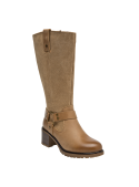 Botas biker de cuero camel para mujer, cómodas y con estilo moderno