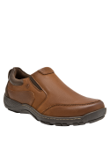 mocasin de cuero café para hombre, taco plano de 3,5 cm, recomendado para días fríos con parka.