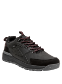 Zapatillas sintéticas negras para hombre, estilo casual, recomendadas para paseos y excursiones.