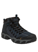 Botín para hombre en color azul, con taco plano de 5 cm, recomendado para caminatas y senderismo.