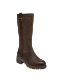 cafés bota de cuero para mujer, estilo casual, ideal para exploraciones urbanas.