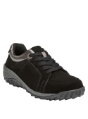 Zapato casual negro para mujer, taco plano de 5 cm, adecuado para un estilo de vida activo.