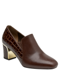 cafés zapato formal mujer cuero con textura croco ideal para rutinas urbanas.