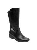 Botas casuales negras de mujer, hechas de cuero, con forro de mesh, transpirables y flexibles para el día a día.