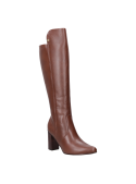Botas casuales de mujer en color camel, con tacón bloque de 8.6 cm, versátiles para el día a día.