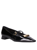 calzado de cuero negro para mujer, ideal para un estilo chic y moderno.