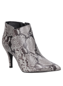 Botín blanco de cuero para mujer, taco aguja de 8 cm, ideal para looks sofisticados.