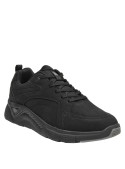 Zapatillas negras para hombre, estilo casual, material sintético, ideales para actividades diarias.