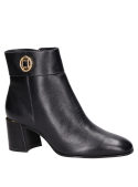 Botín de caña alta negro para mujer, con taco de 6.5 cm, perfecto para looks sofisticados.