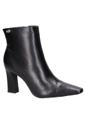 Botín negro para mujer, con punta puntiaguda y taco de 8.5 cm, ideal para eventos formales.
