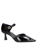 stiletto negro mujer cuero formal recomendado para cenas elegantes