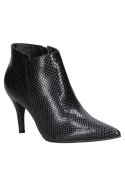 Calzado negro de cuero para mujer, diseño de punta puntiaguda, perfecto para ocasiones especiales.