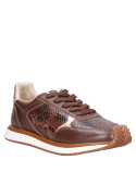 mujer zapatillas cuero color moro estilo casual para uso diario