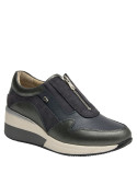 zapatillas de cuña azul para mujer, estilo casual, ideal para uso diario.