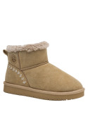 Pantufla casual camel para mujer, diseño natural, perfecta para disfrutar en casa o en momentos de descanso.