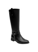 Bota negra mujer cuero, forro de mesh que asegura transpiración, ideal para un uso prolongado.
