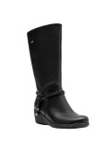 Botas casuales negras de mujer, forro de mesh para frescura, perfectas para el ritmo diario.