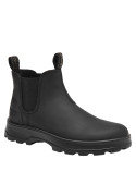 Botín Chelsea negro de mujer, con puntada redonda, adecuado para ocasiones casuales y elegantes.